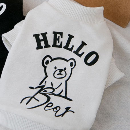Fashion Dog Bear Printed Sweater - Adorable Canine Style Statement
